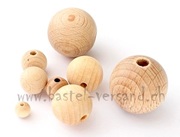 Holzkugeln mit Loch (durchbohrt)